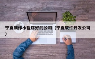 乐陵宁夏制作小程序好的公司（宁夏软件开发公司）
